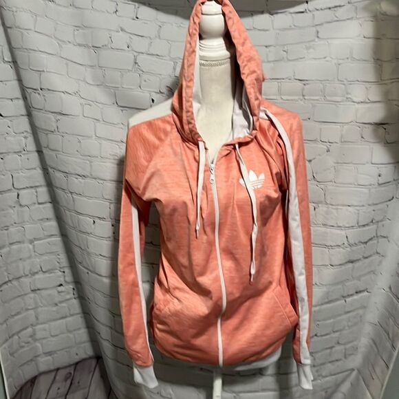 Adidas - Track Jacket - Peach and White - M - Picture 1 of 7
